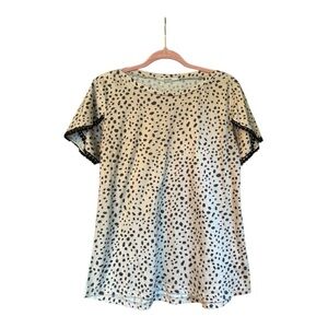 Amaryllis Black and White Polka Dot Blouse Size Medium (M)